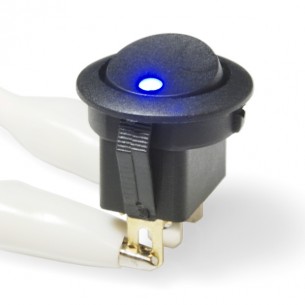 Rocker Switch - Round with Blue LED